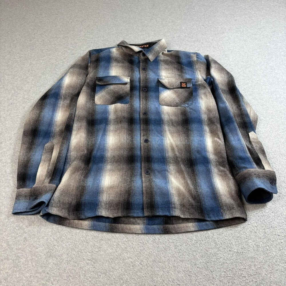 Fourstar Anti Hero Tony Trujillo Shirt Mens Small Blue Gray Plaid Wool Skater
